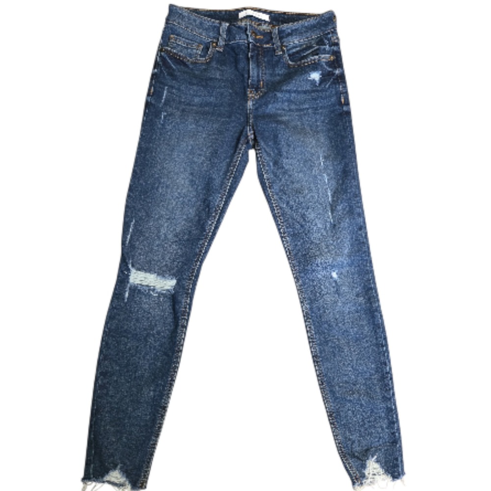 Eunina Jude Mid Rise Skinny Ankle Stretch Dark Wash Jeans Sz 5 26x26